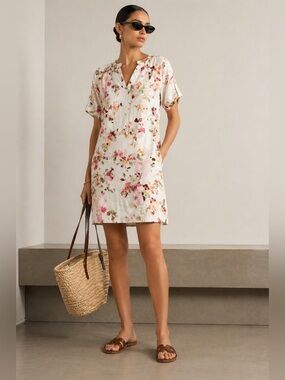 JJill Love Linen Multicolor Floral linen dress